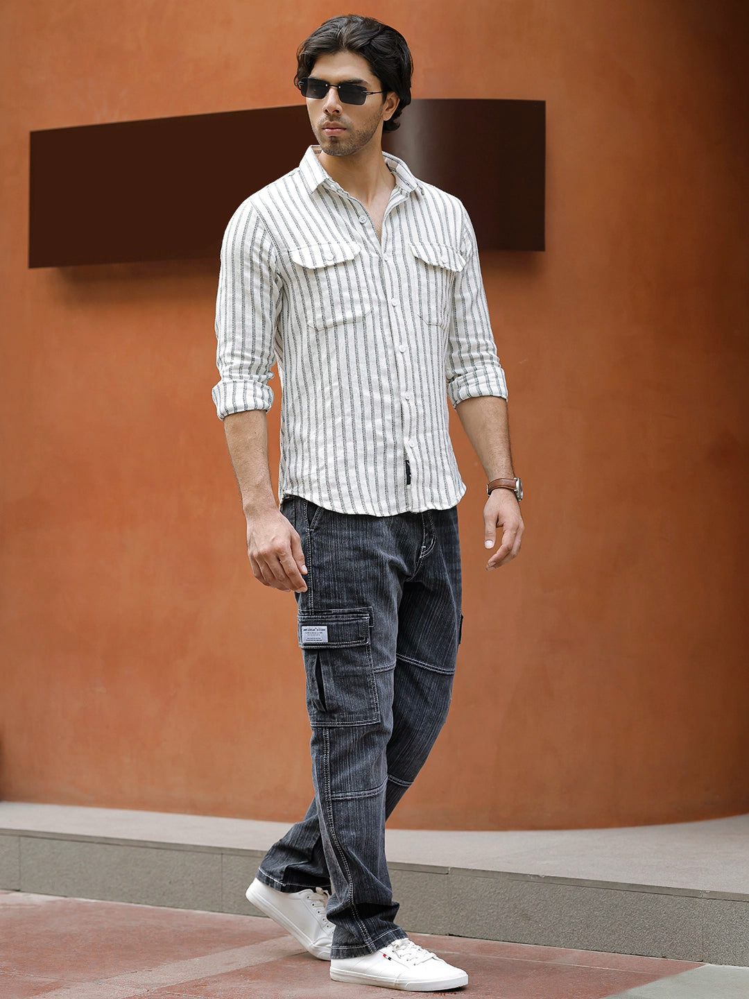 Wildcard White Stripe Full Sleeve Shirt