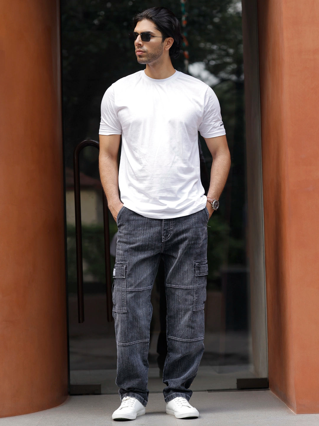 Twilight Fade Smoke Grey Denim Cargo