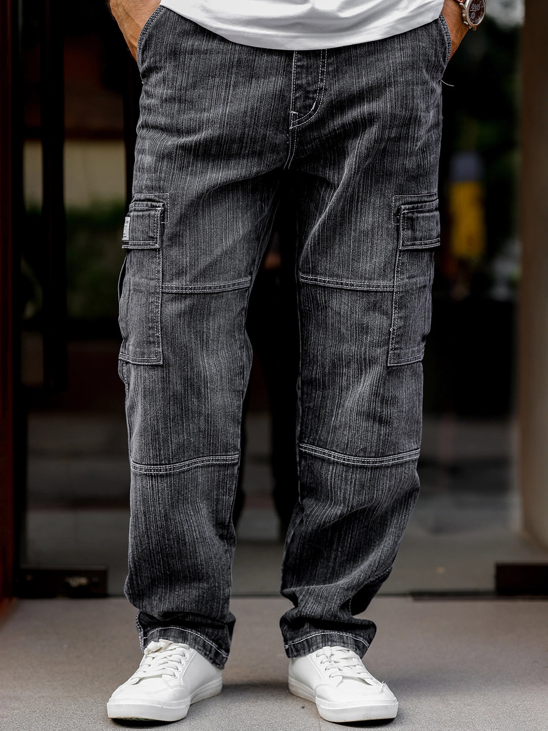Twilight Fade Smoke Grey Denim Cargo
