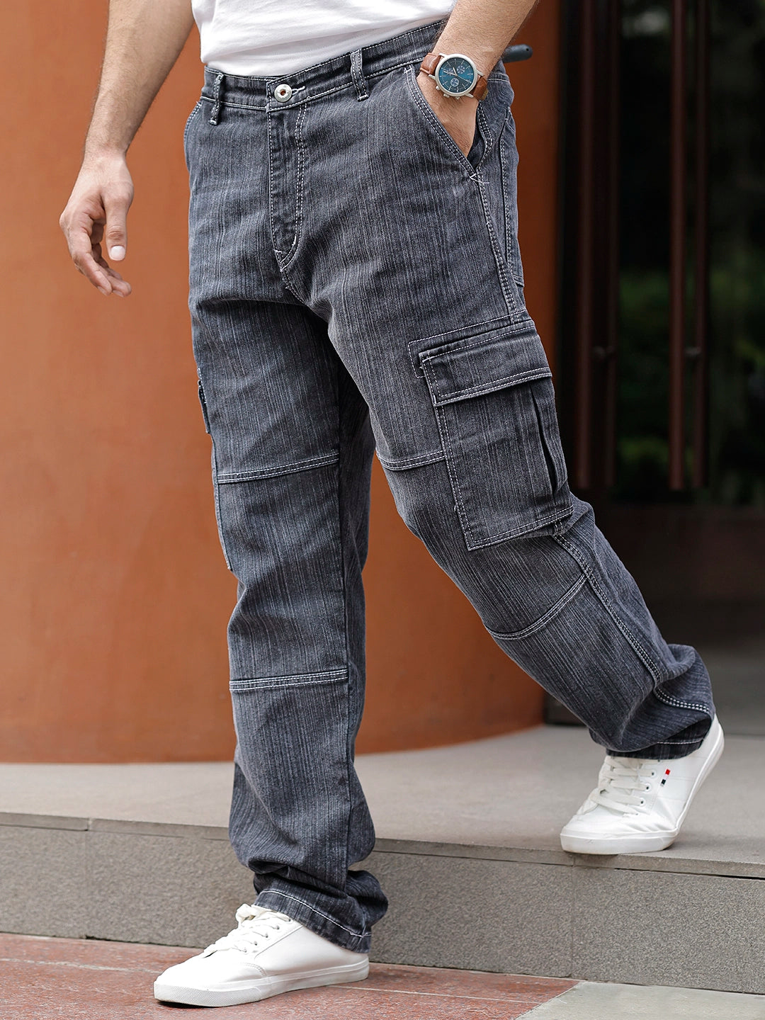 Twilight Fade Smoke Grey Denim Cargo