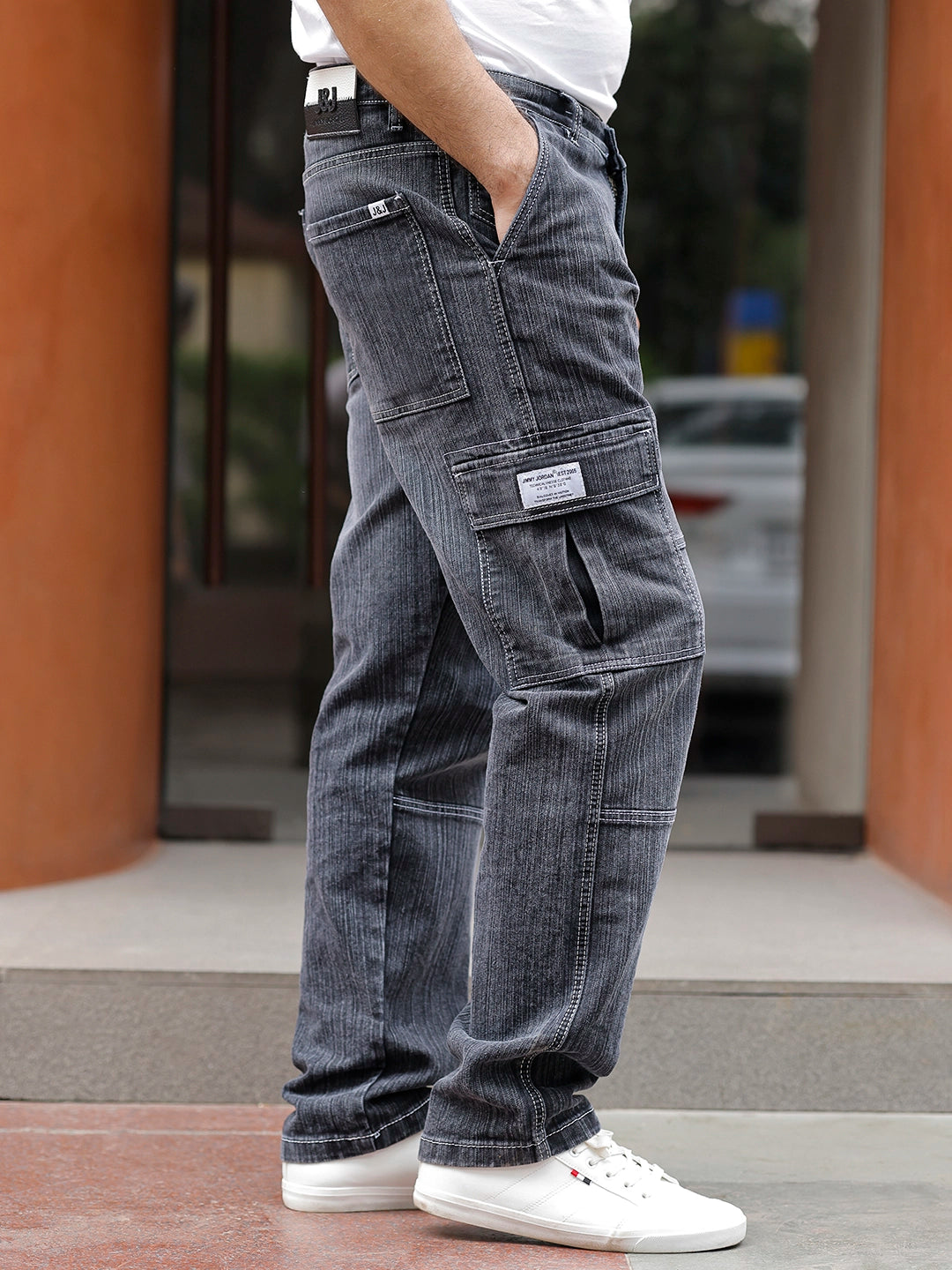 Twilight Fade Smoke Grey Denim Cargo