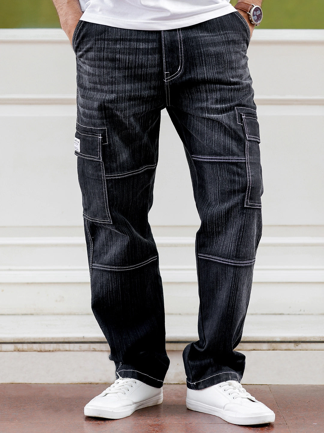 Twilight Fade Pebble Grey Denim Cargo