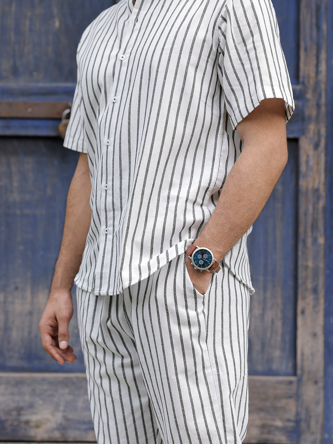 Frostfall White Stripe Co Ord Set