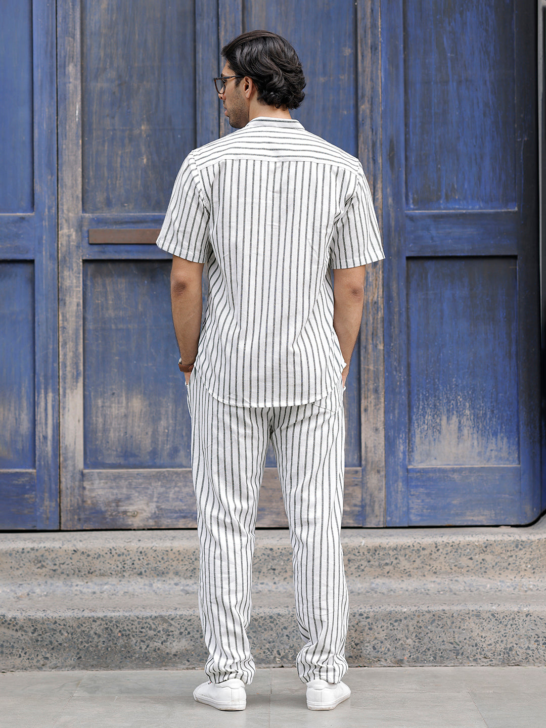 Frostfall White Stripe Co Ord Set
