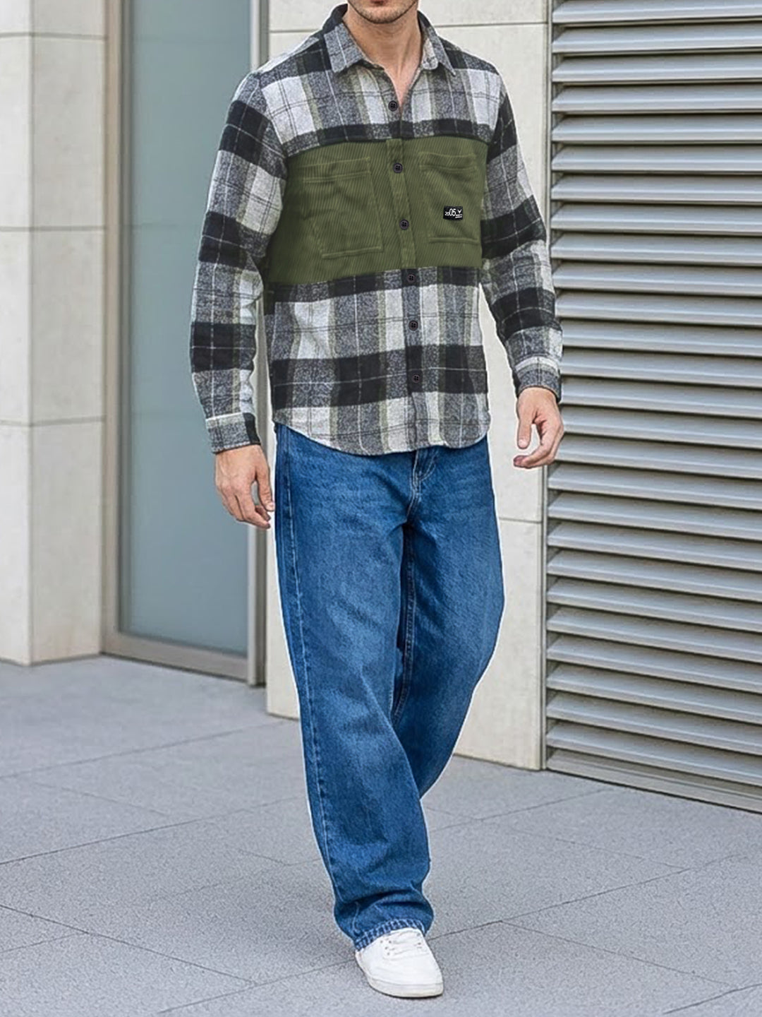 Thunderbird Basil Green Check Full Sleeve Shirt