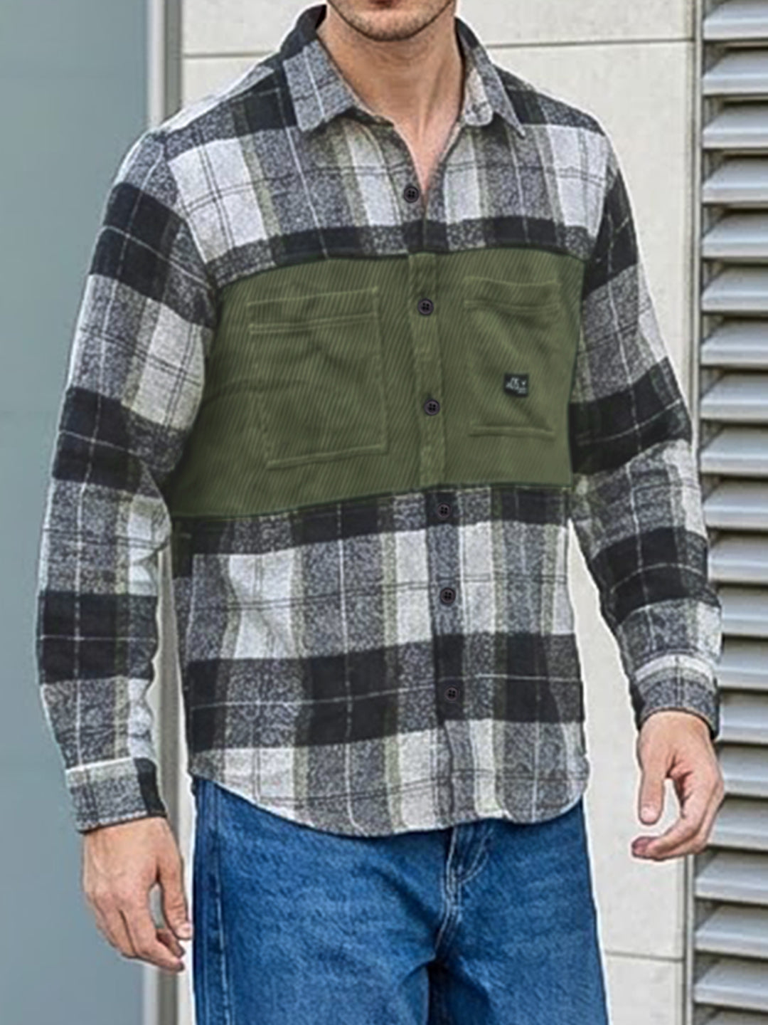 Thunderbird Basil Green Check Full Sleeve Shirt