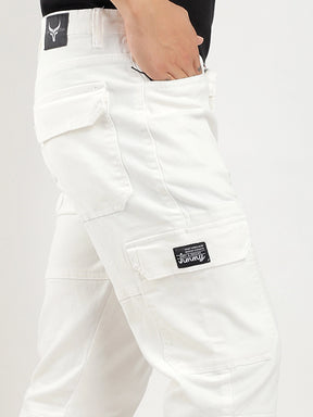 Terminator White Baggy Fit Denim Cargo