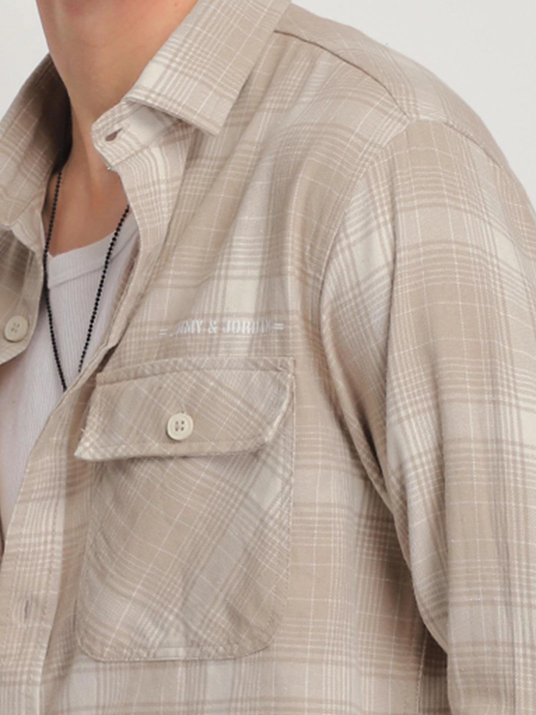 Sherwood Paled Check Beige Full Sleeve Shirt