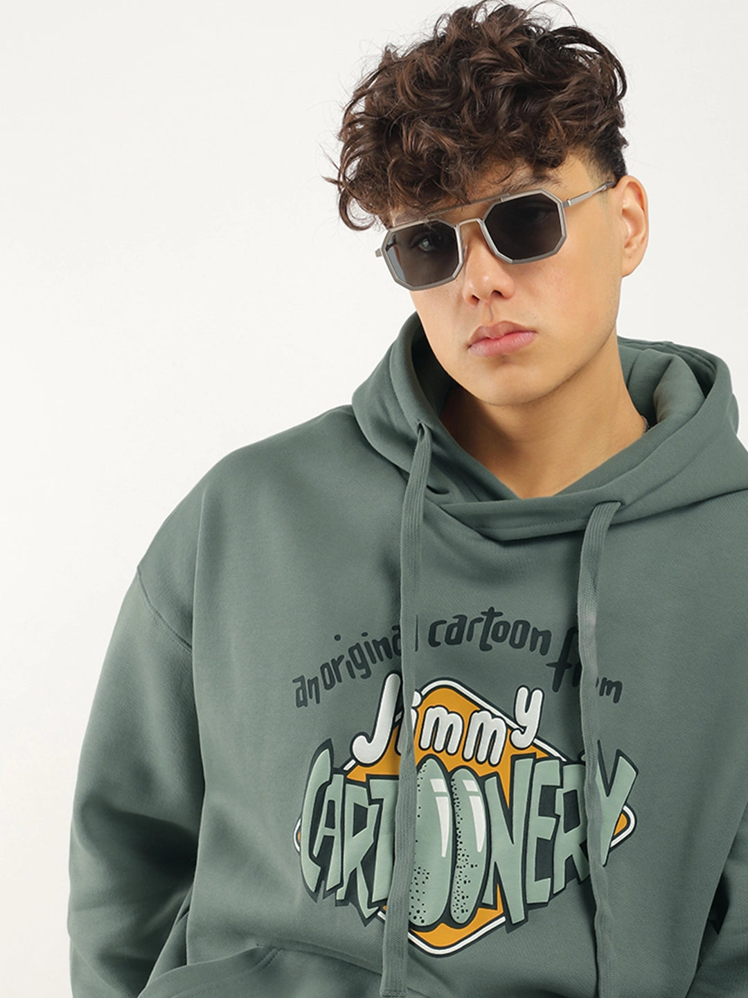 Olive Oversized Hoodie Men