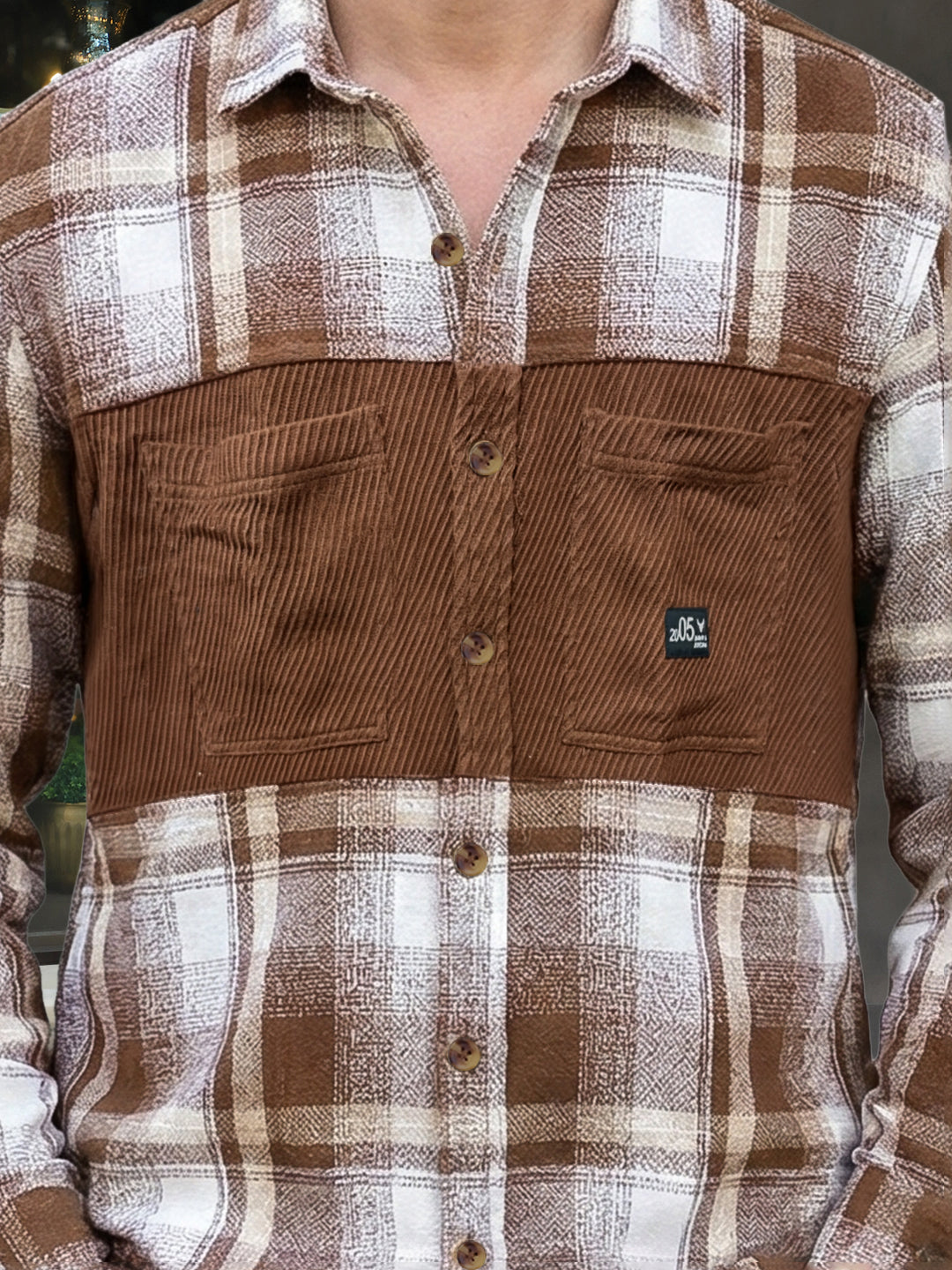 Thunderbird Caramel Brown Check Full Sleeve Shirt
