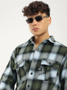 Kensington Brushed Olive Check Shirt