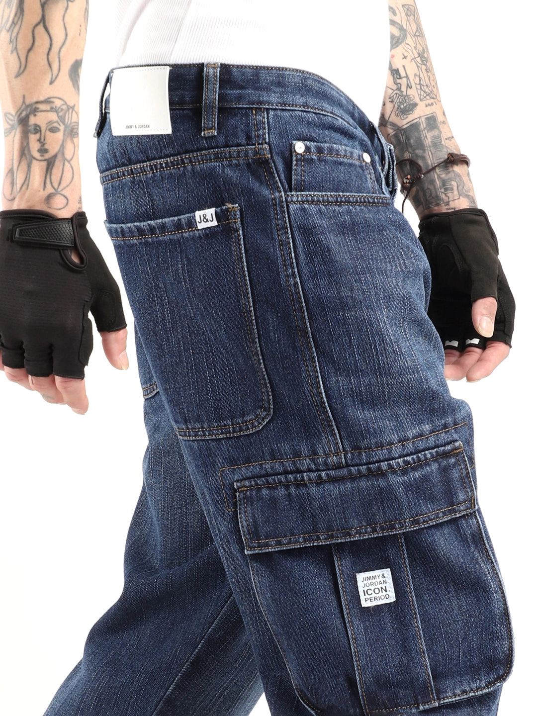 Driftwood Dark Blue Denim Cargo