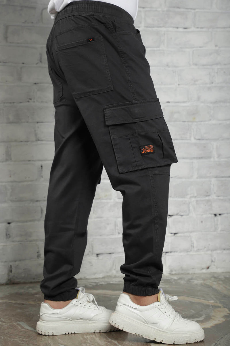 Men's Plus Size Black Cargo Jogger | Jimmy Luxury