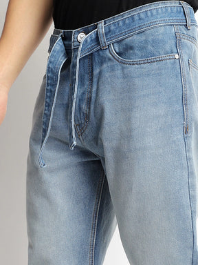 Urban Luxe Tint Blue Belt Denim Jeans