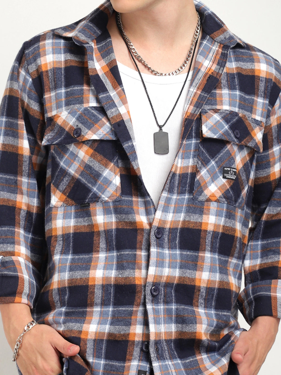 Grey Check Full Sleeve Shirt