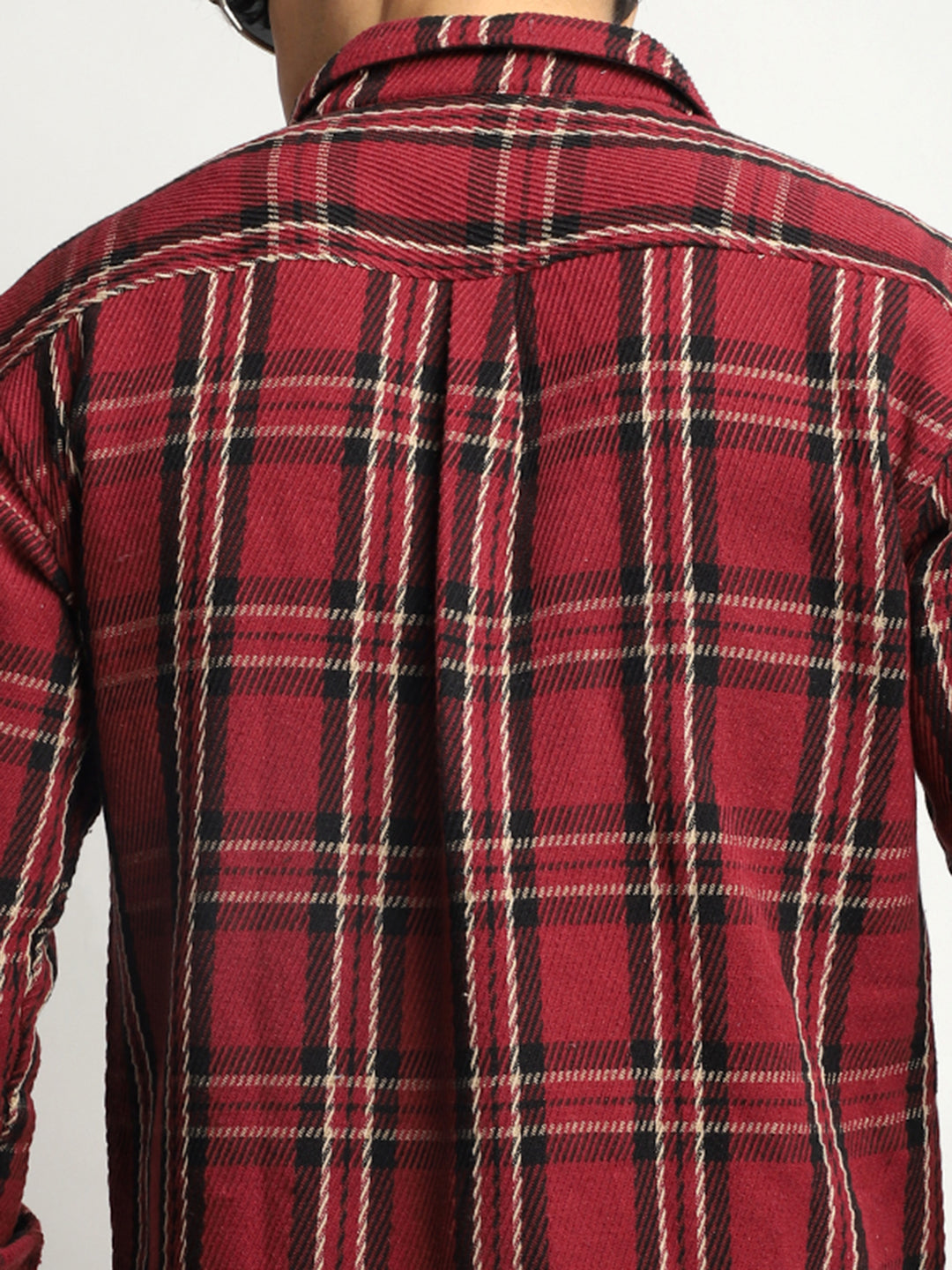 Urban Check Wine Full Sleeve Shirt