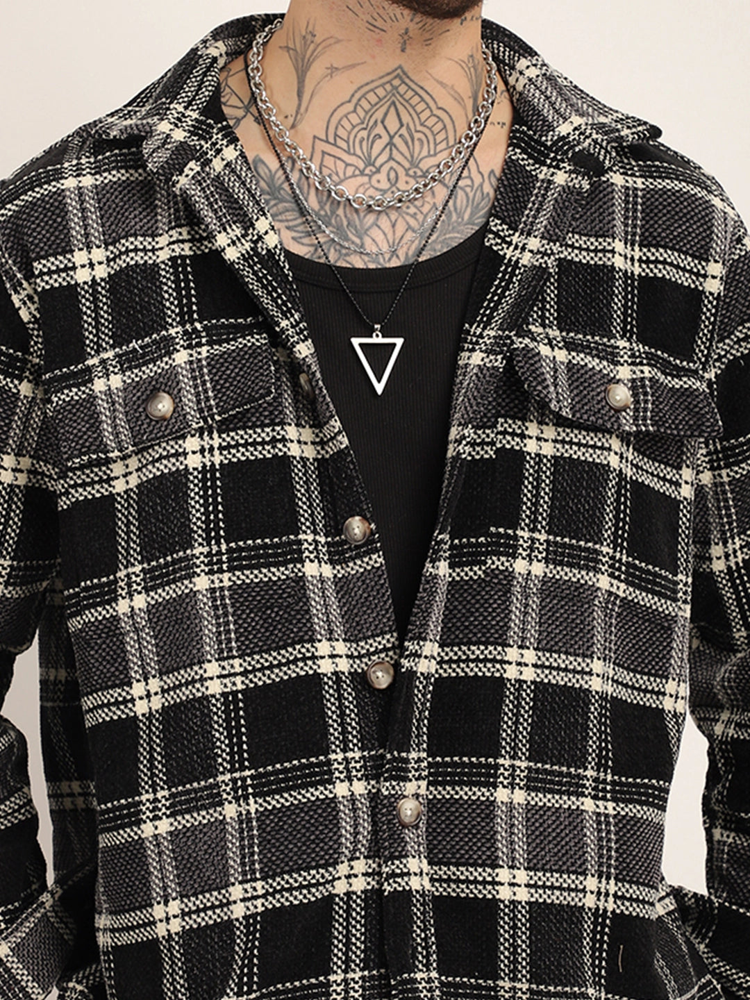 Black & White Winter Velvet Shirt