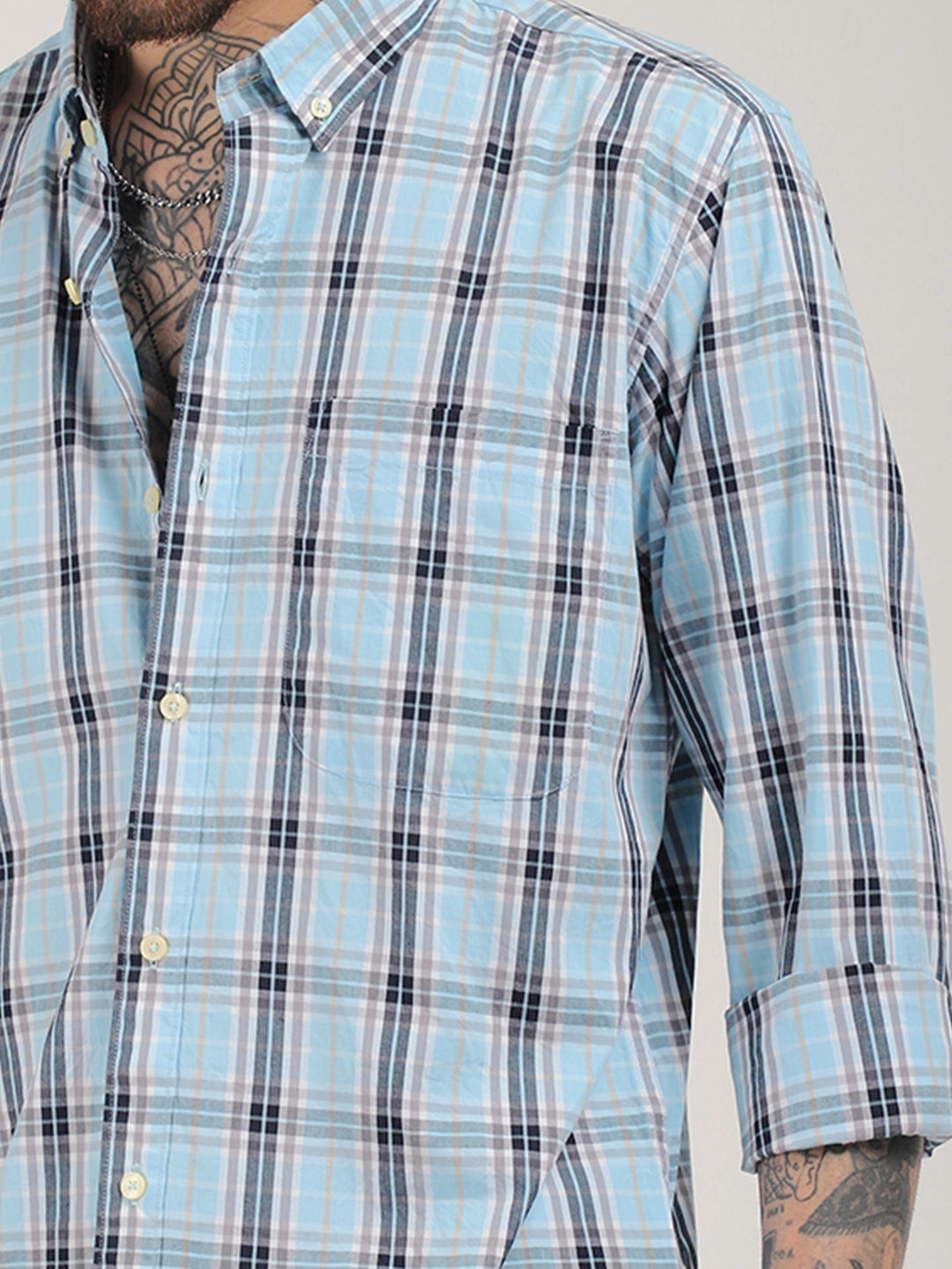 Charles Twill Sky Blue Full Sleeve Shirt