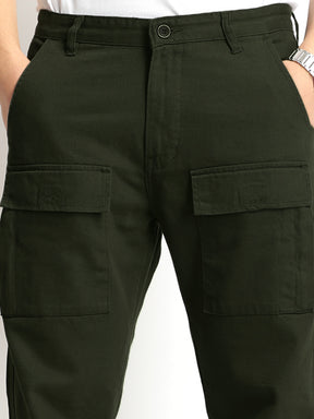 Riverside Olive Green Cotton Pus Size Cargo