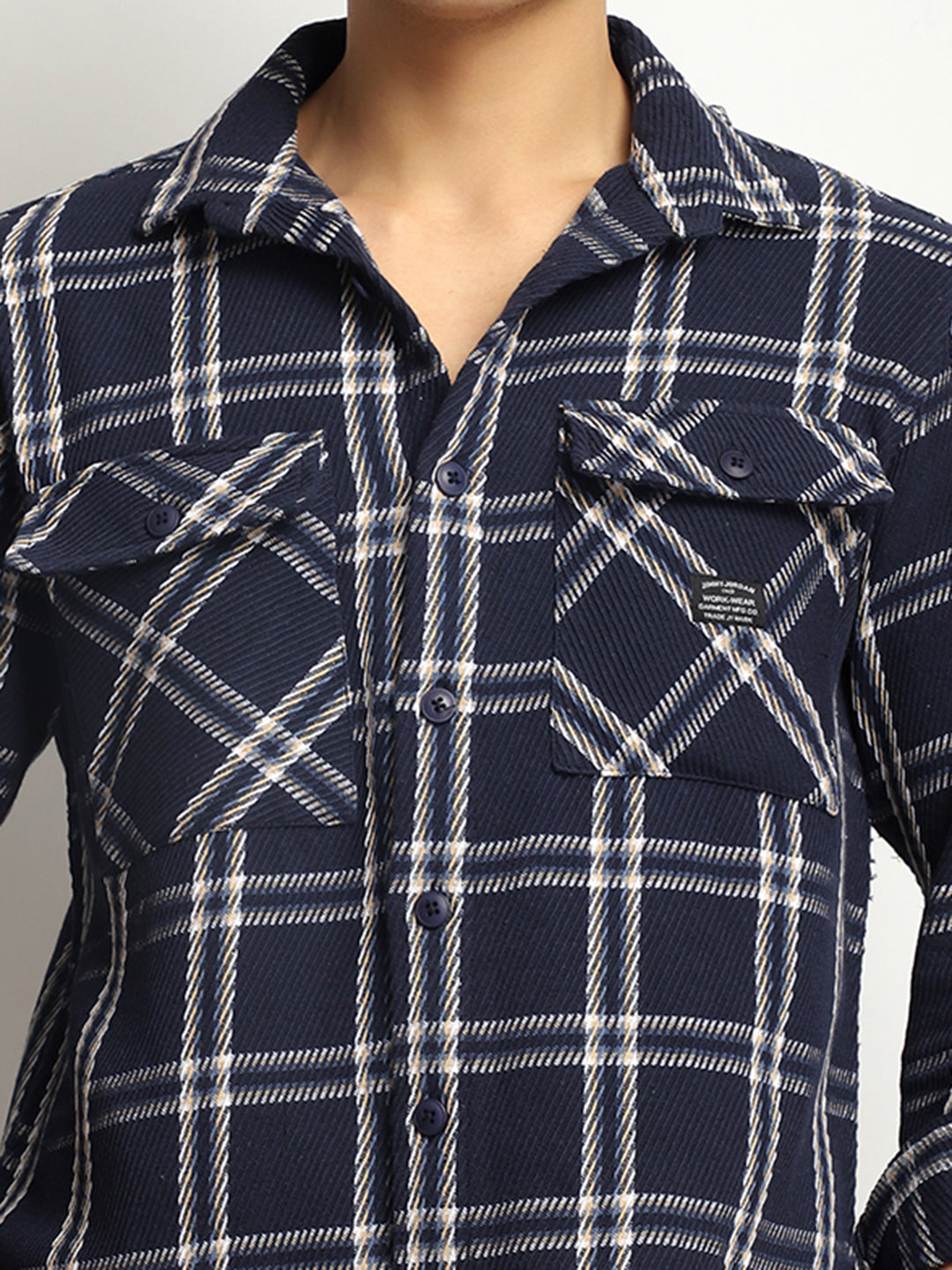 Royal Match Navy Check Full Sleeve Shirt