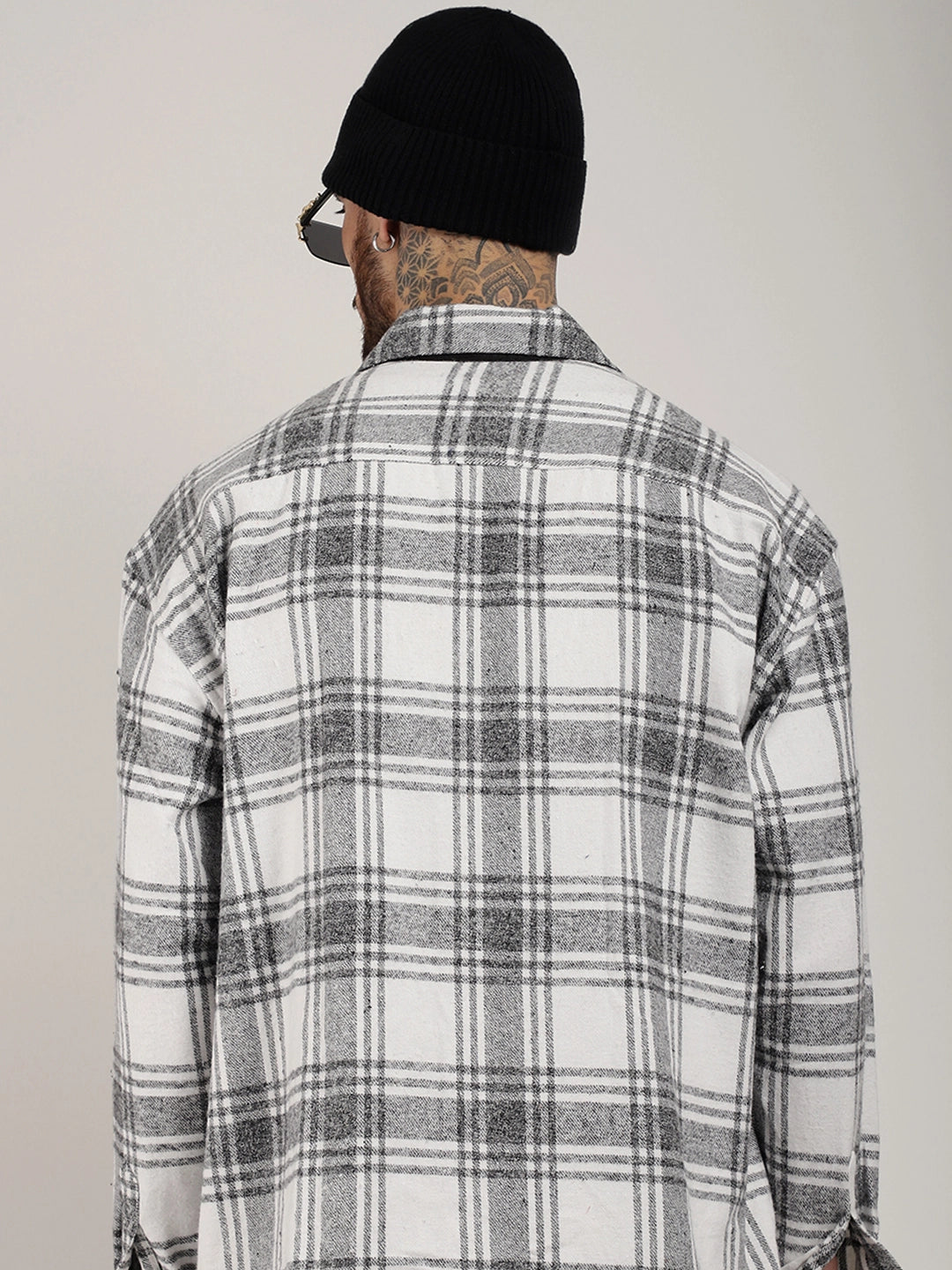 Fabric Falanel Check White Full Sleeve Shirt