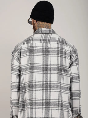 Fabric Falanel Check White Full Sleeve Shirt