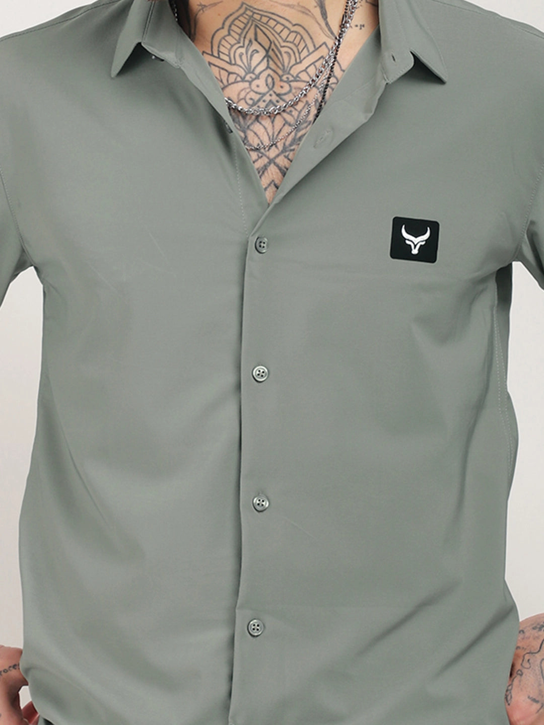 Andrey Stretchable Mint Green Full Sleeve Shirt