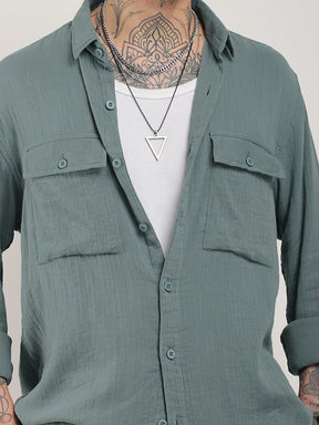 Vero Vibe Lucas Double Clothe Light Green Shirt