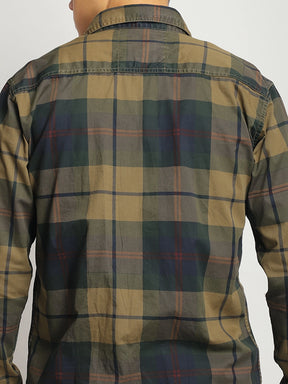 Pure Thread Khaki Full Sleeve Check Shirt