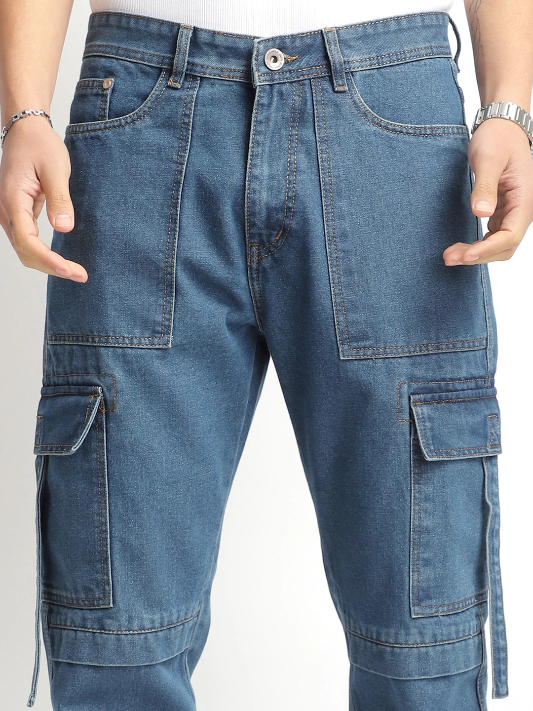 Pinnacle Threads Blue Denim Cargo