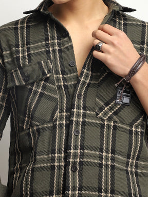 Urban Check Olive Full Sleeve Shirt