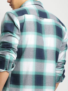 Oxford Drift Green & Navy Heiring Born Check Shirt