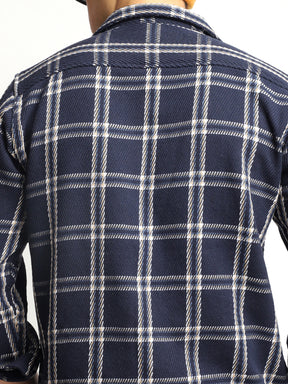 Royal Match Navy Check Full Sleeve Shirt