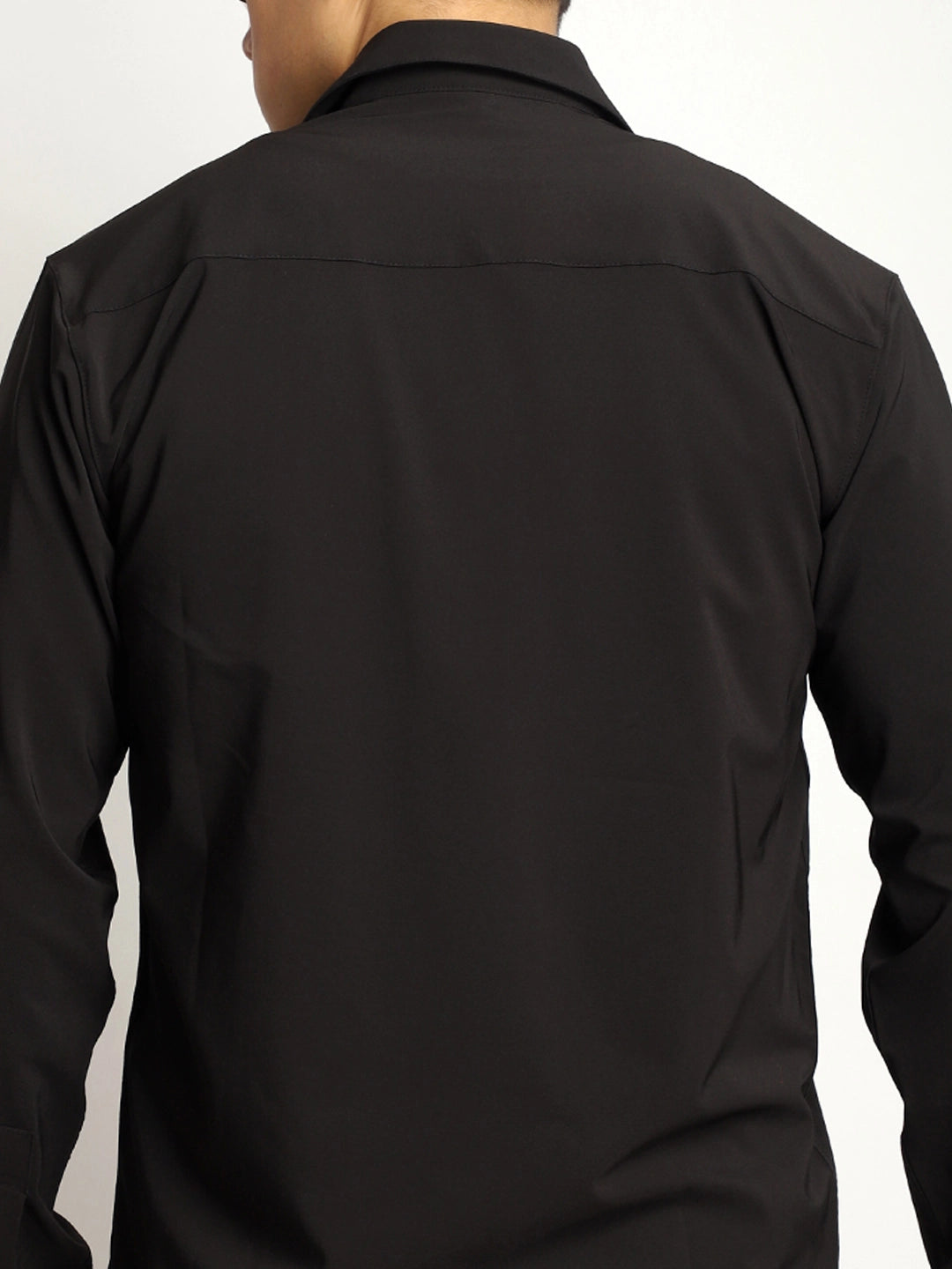 Andrey Stretchable Black Full Sleeve Shirt