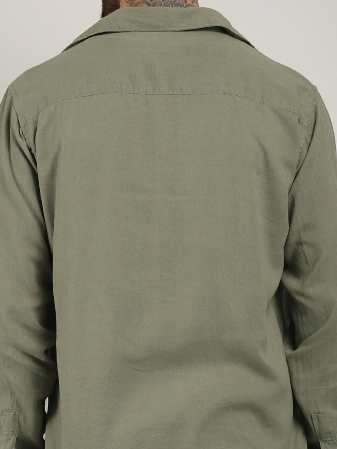 Luxe Lineage Organic Linen Mint Green Full Sleeve Shirt