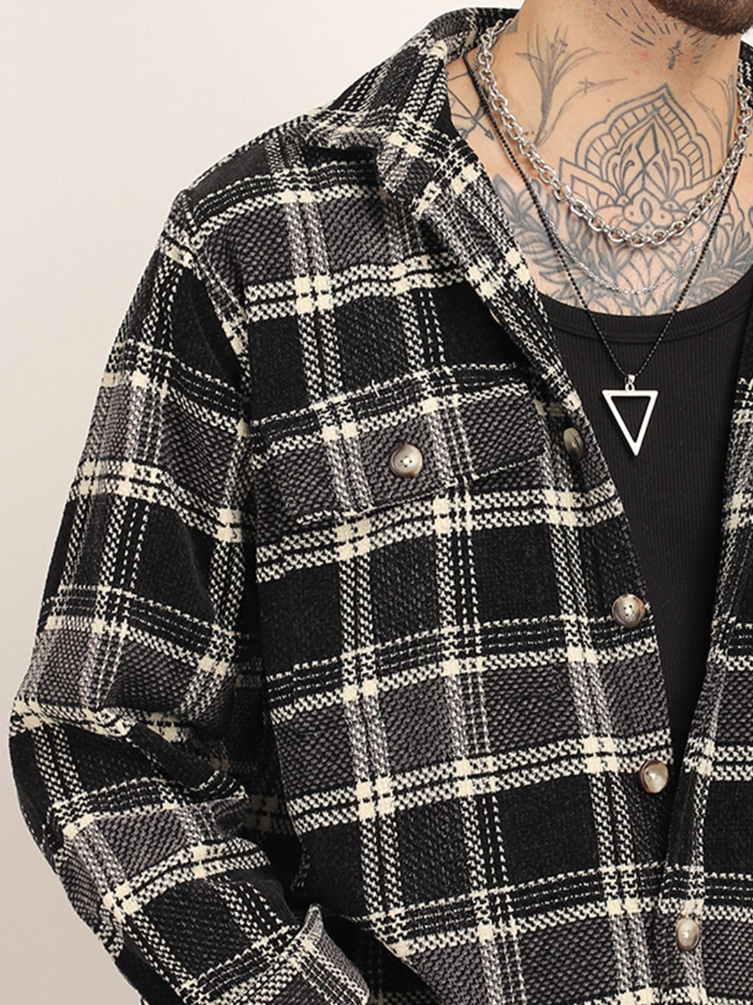 Black & White Winter Velvet Shirt