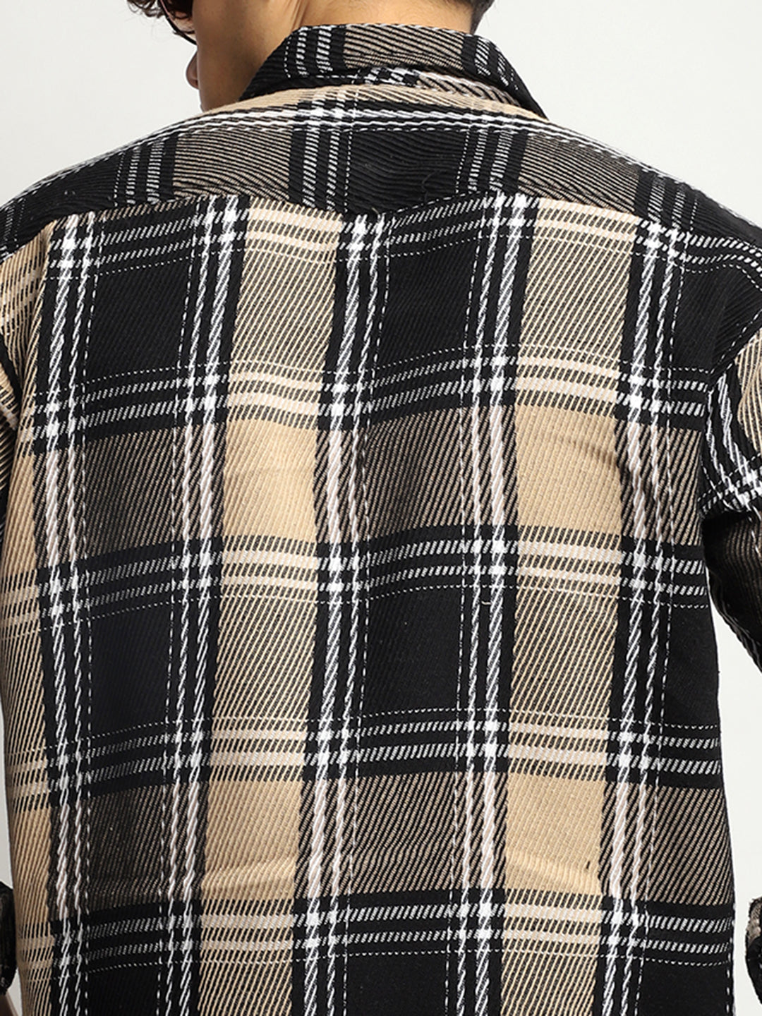 Cavendish Check Beige Black Full Sleeve Shirt