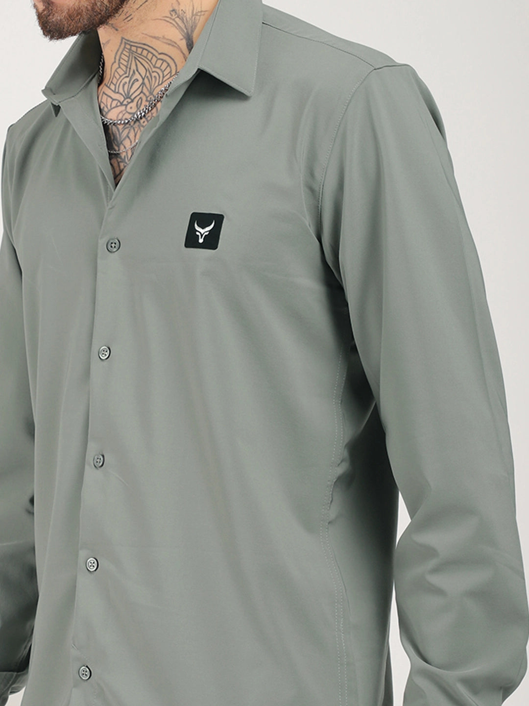 Andrey Stretchable Mint Green Full Sleeve Shirt