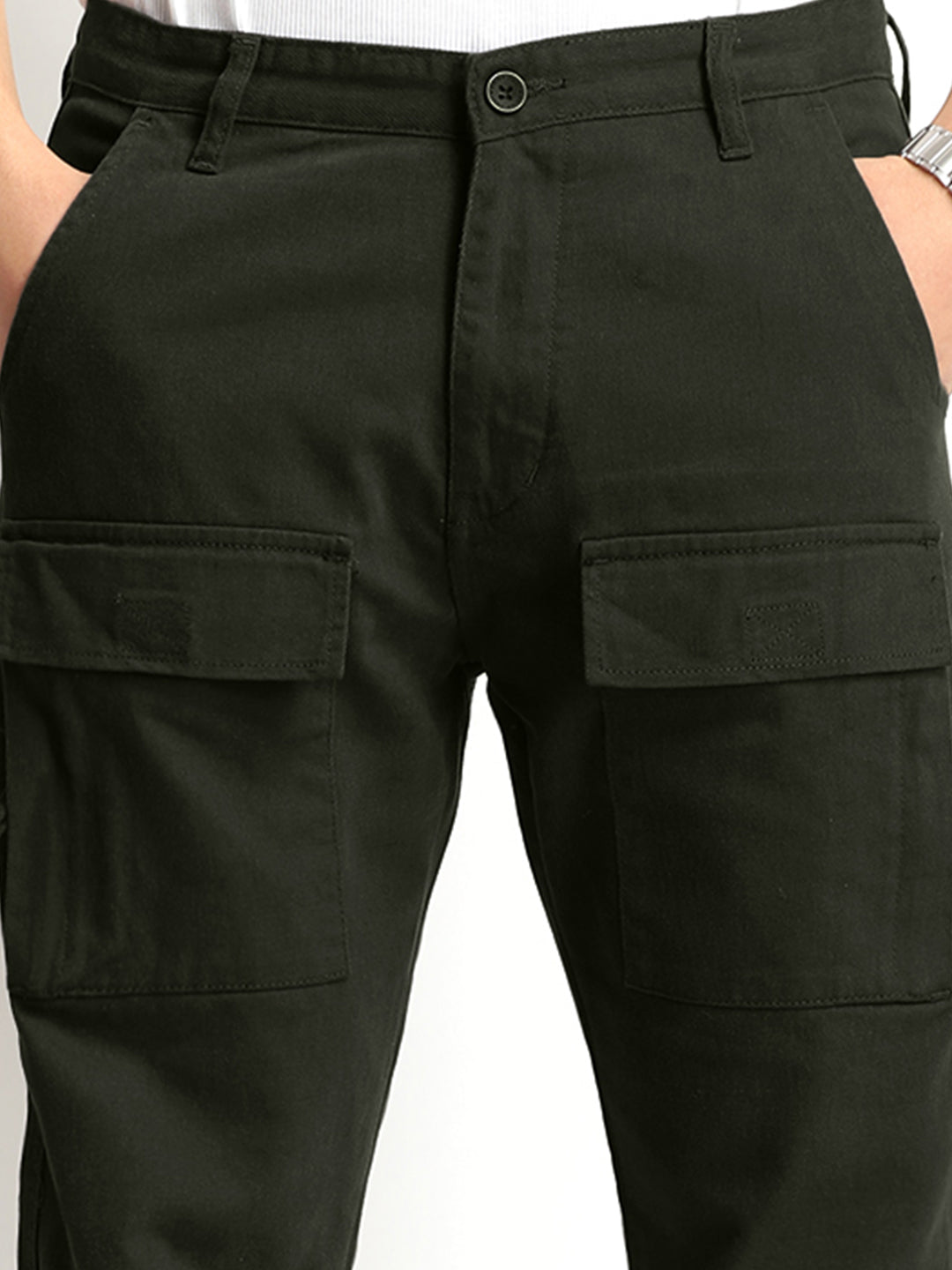 Riverside Dark Grey Cotton Pus Size Cargo