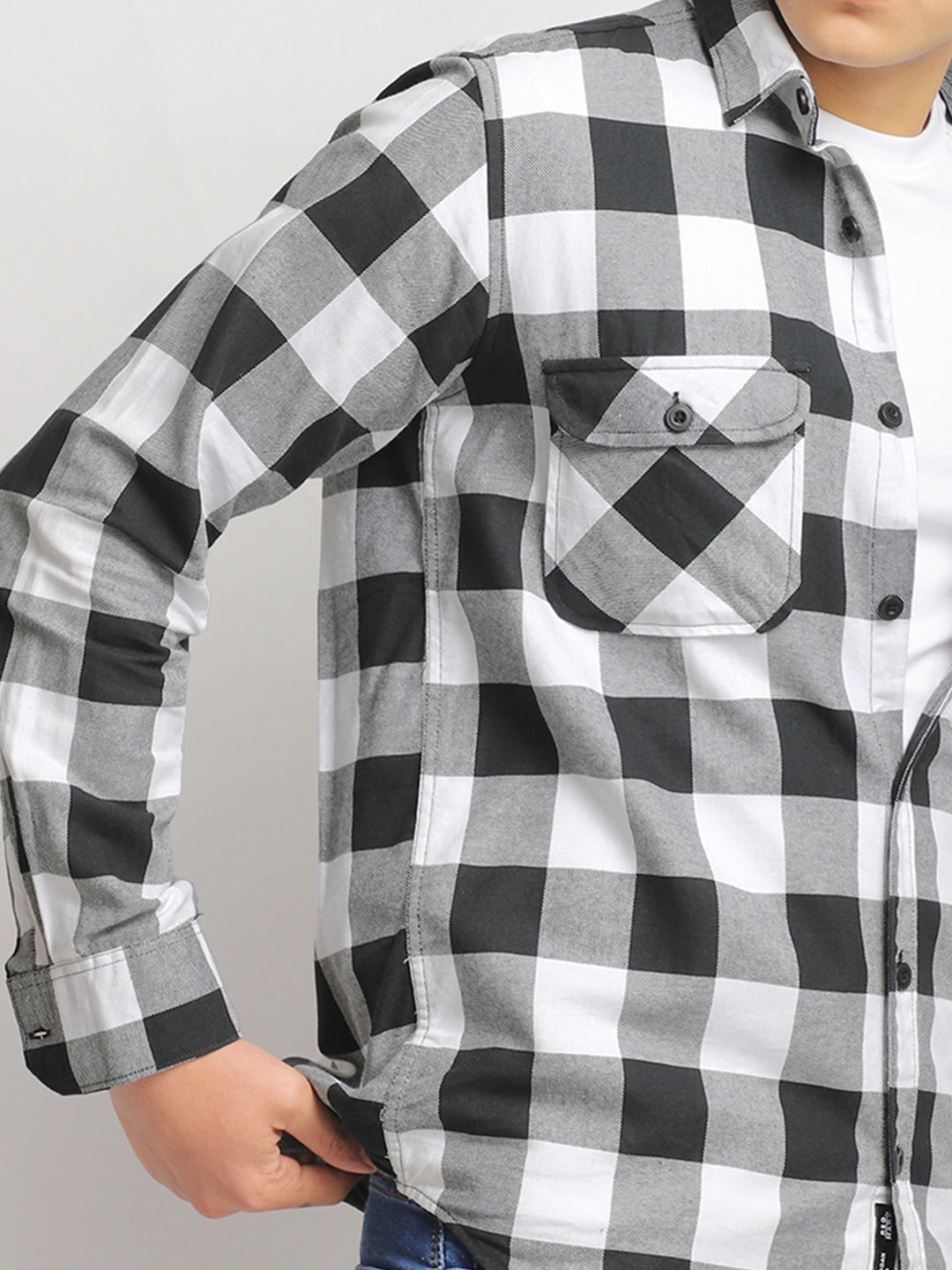 Strom Twill Checked Black Full Sleeve Shirt