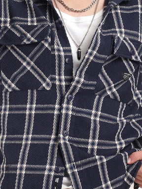 Royal Match Navy Check Full Sleeve Shirt