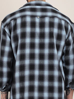 Fleet Street Fit Sky Drill Check Shirt