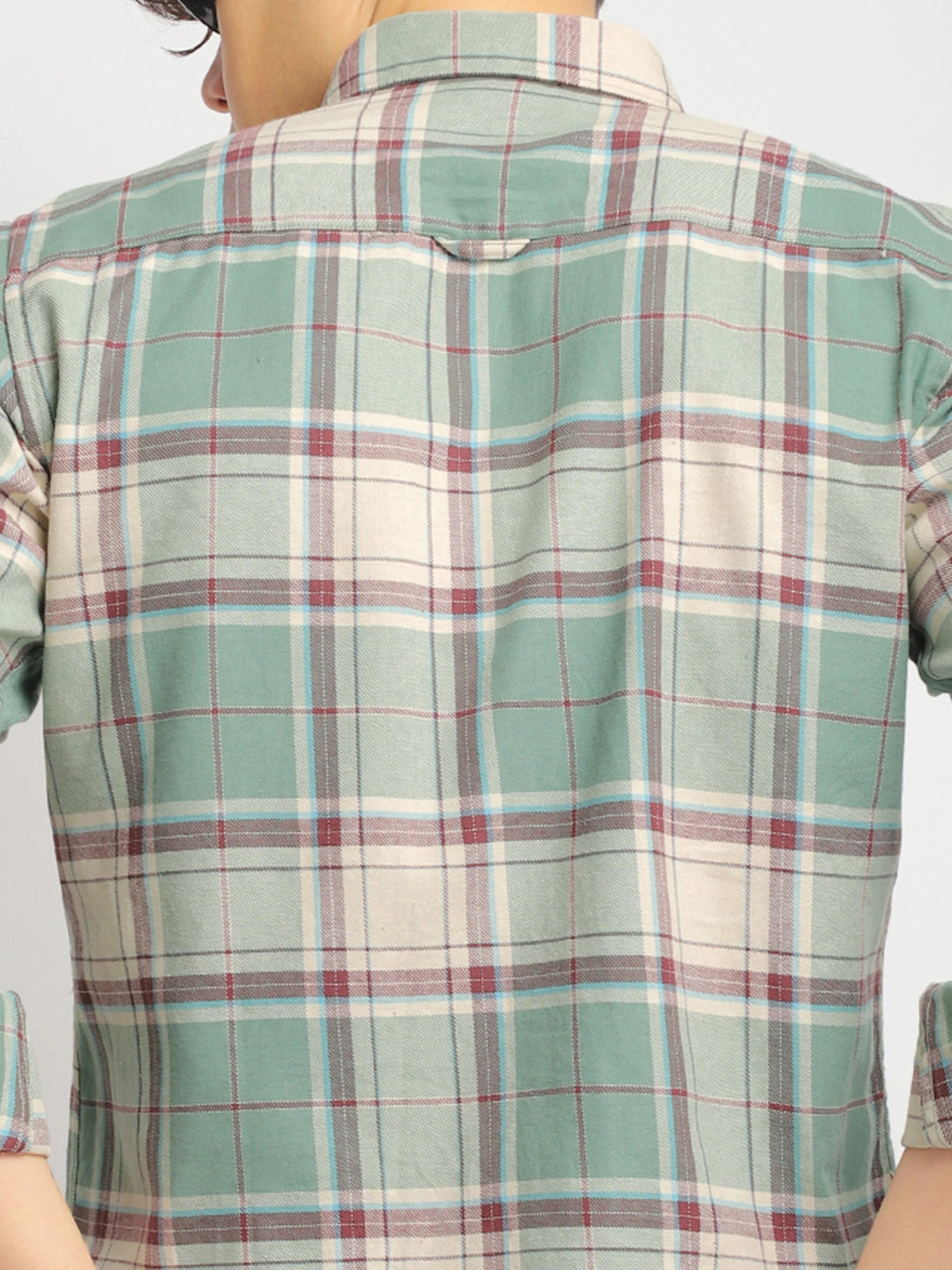 Oxford Drift Maroon Off White Heiring Born Check Shirt