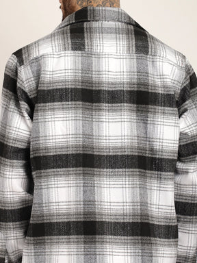 Palladium Threads Pure Woolen Grey Check Shacket