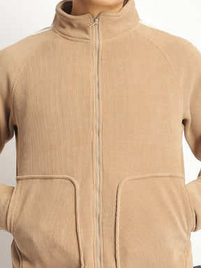 Bonded Corduroy Camel Zipper Jacket Pro