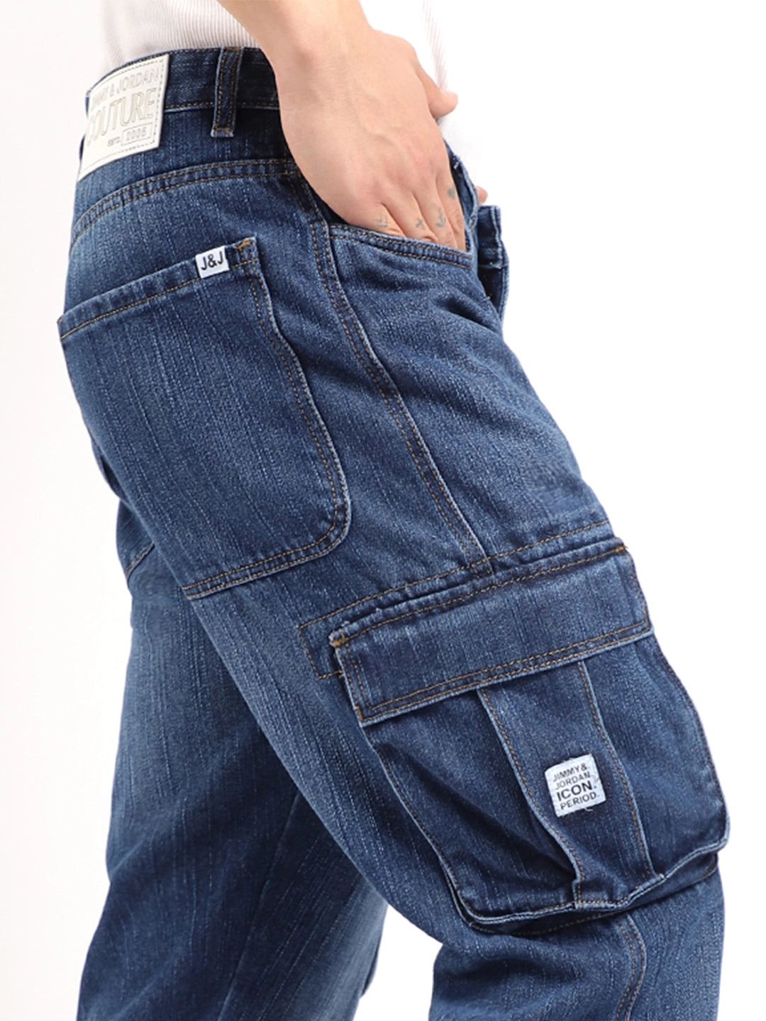 Blue Denim Cargo Men