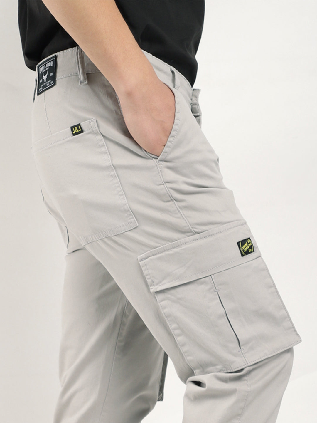 Royal Shades Light Grey Cotton Cargo