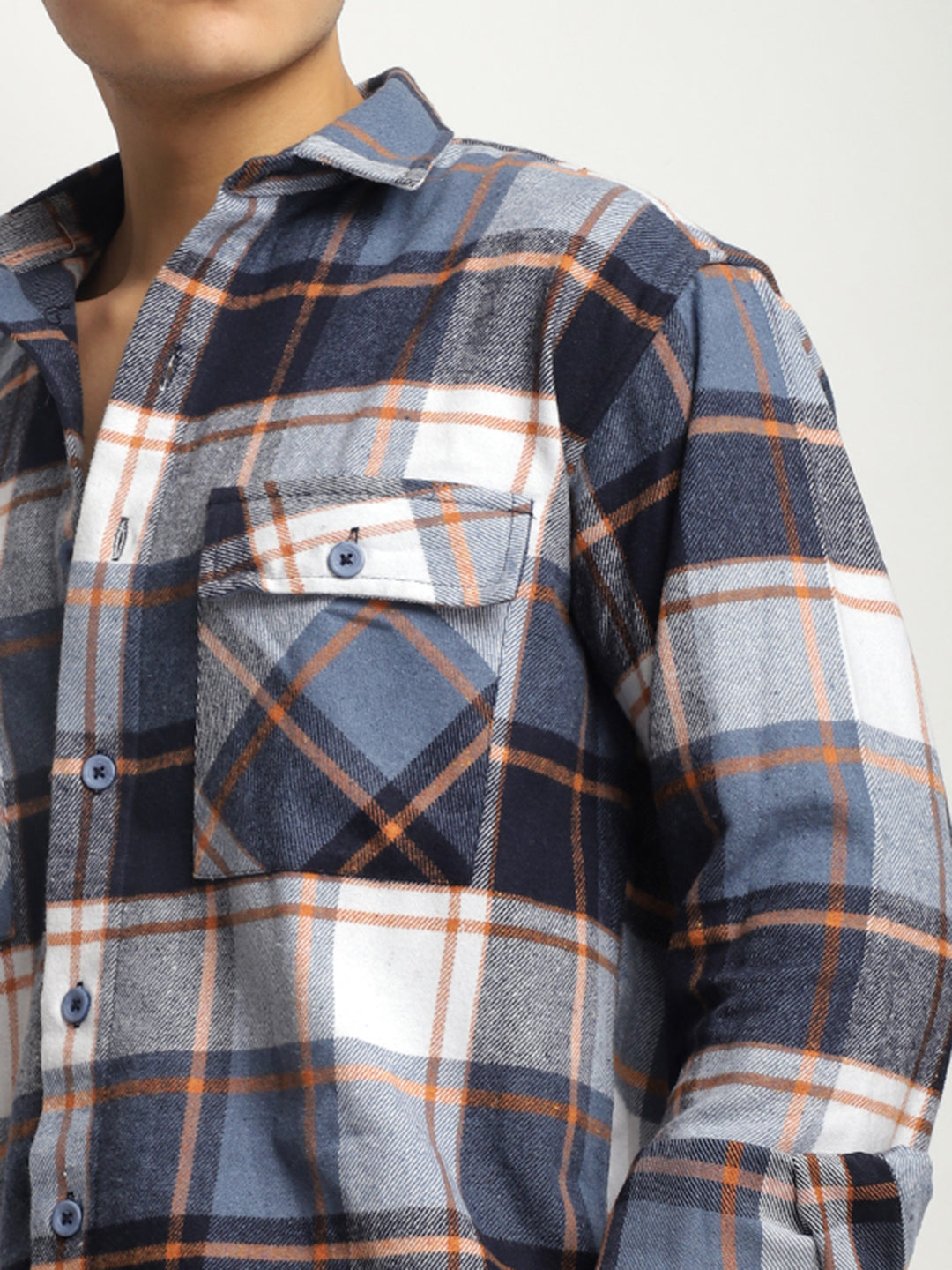 Harmony Palade Check Sky Grey Full Sleeve Shirt