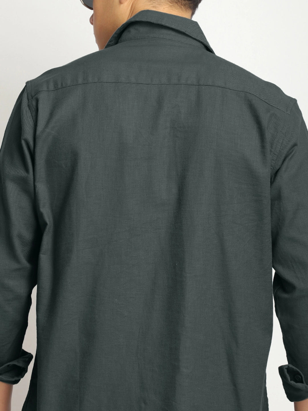 Alexei Linen Dark Grey Full Sleeve Shirt