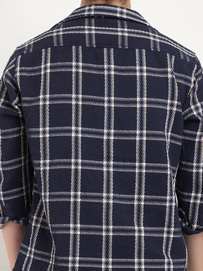 Royal Match Navy Check Full Sleeve Shirt